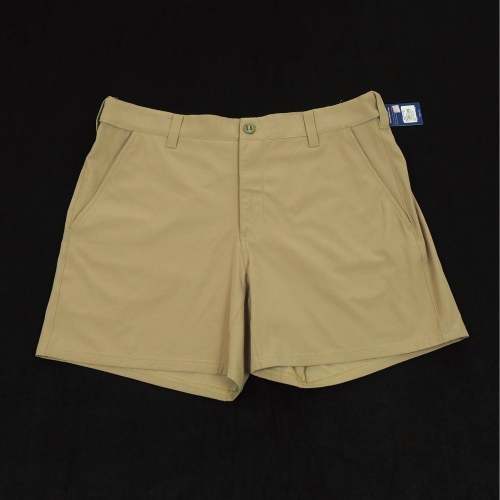New Huk Performance Pursuit Fishing Chino Shorts Mens Sz XL Khaki Brown Hiking